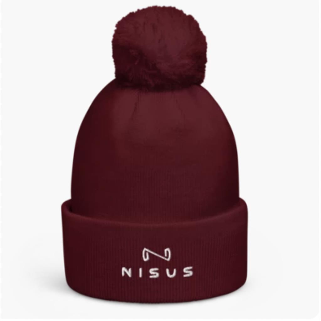 Nisus Pom Pom Beanie - Burgundy